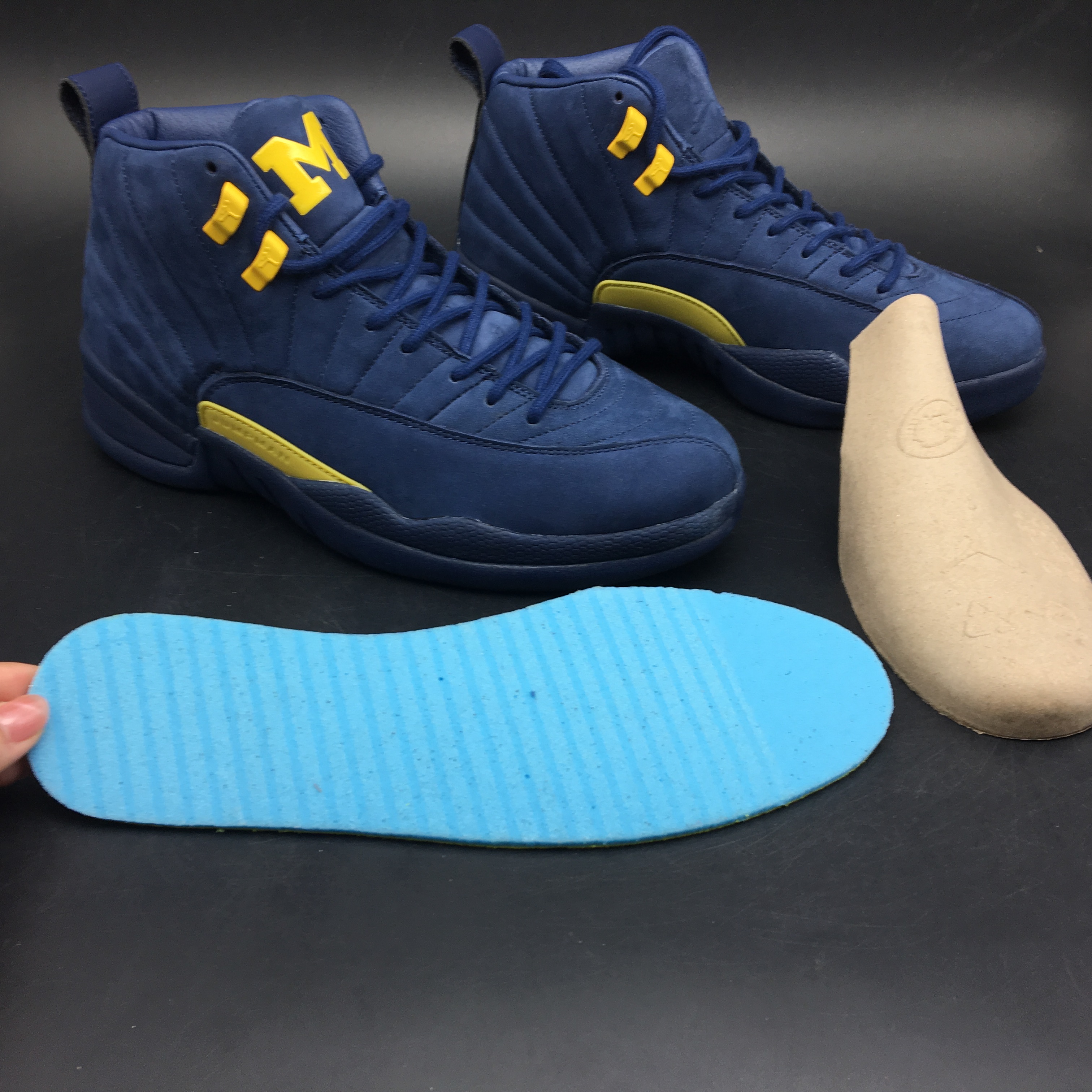 Air Jordan 12 Michigan Blue Yellow - Click Image to Close